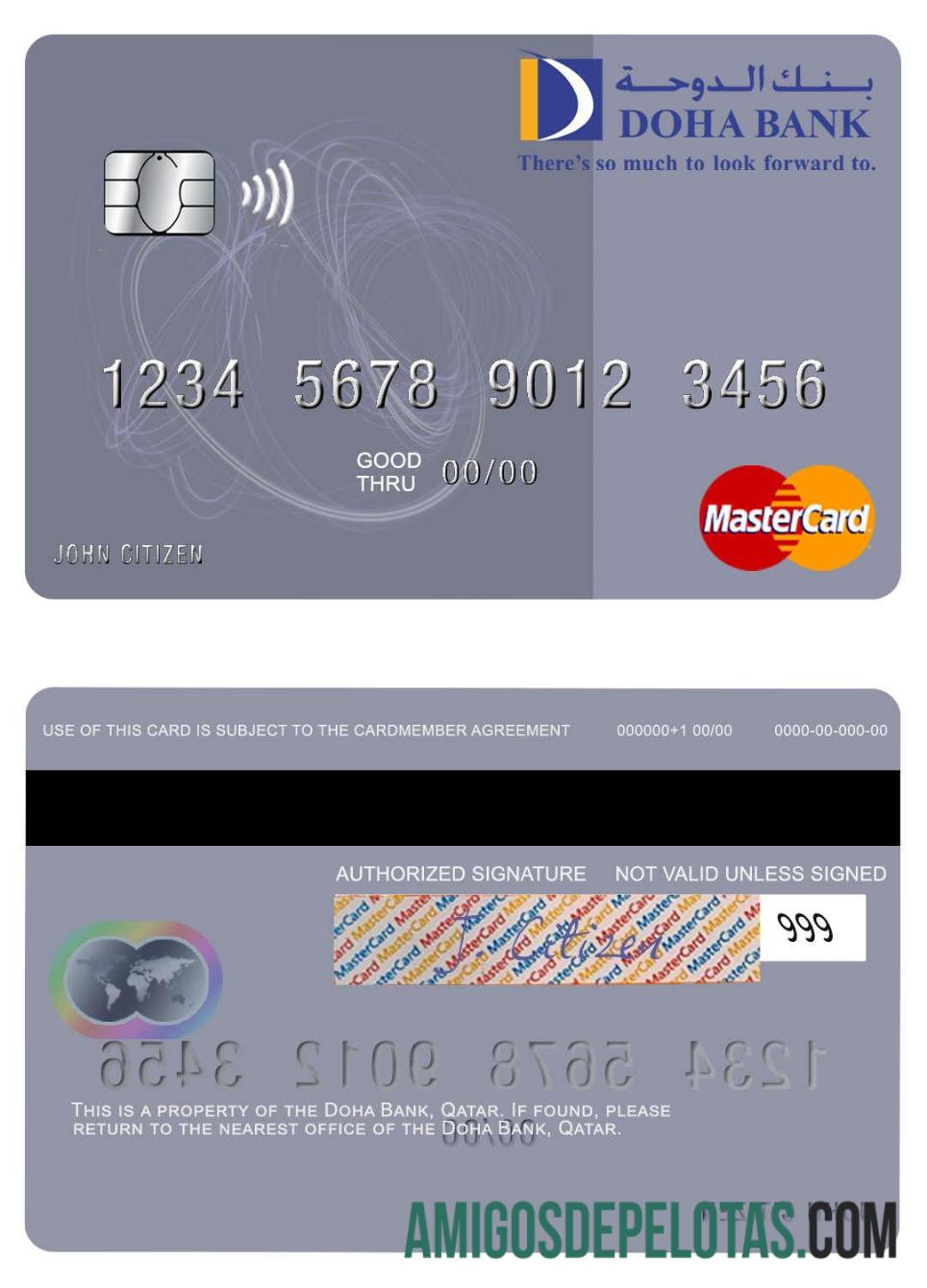 Qatar Doha Bank Mastercard download for verification